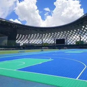 Outdoor Sports Basketball Ice Hockey Court Anti-Slip Wear-Resistant PP Interlocking Tiles Mat Graphic Design