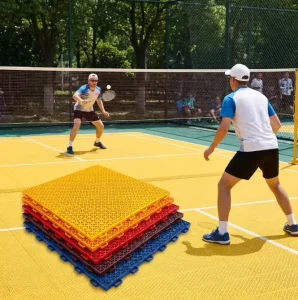 Outdoor Sports Court Flooring Badminton Interlocking PP Plastic Tiles Anti Slip Waterproof Eco Friendly Modular Portable Shock