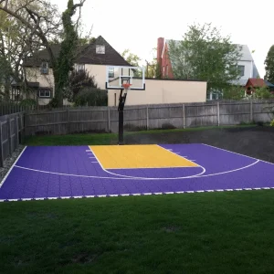 Outdoor Sports Eco-Friendly Fireproof Interlocking Polypropylene Artificial Grass Carpet for Basketball Half Courts