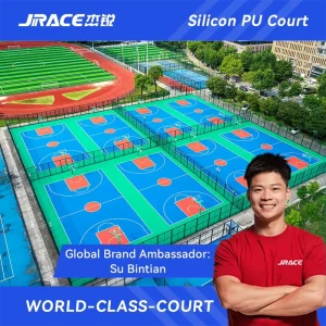 Outdoor Sports Flooring Basketball Court Surface Pickleball Court Surfacing Non Slip Weather Resistant Silicone PU System