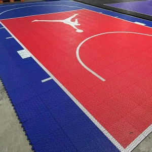 Outdoor Sports Interlocking Plastic Basketball Court Flooring 25 x 30 Feet With Spring Pads