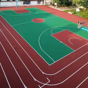 Outdoor Synthetic Rubber Plastic Acrylic Sports Court Flooring Coating Eco Friendly Anti Slip Shock Absorption For Basketball