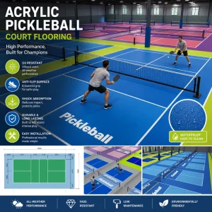 Outdoor Vinyl Sports Flooring Roll For Pickleball Court UV Resistant Modern Plain Design Waterproof Eco Friendly For Gym School