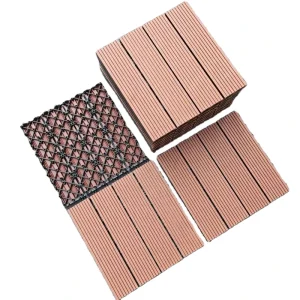 Outdoor WPC Deck Tiles Anti Slip Waterproof Eco Friendly Composite Flooring PP Interlocking Base for Supply 300x300mm