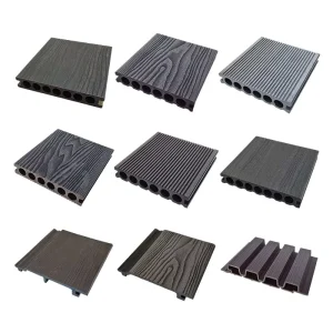 Outdoor Wood-Plastic Composite Flooring for Garden, Waterproof Anti-Slip Interlocking 3D Embossed Eco-Friendly