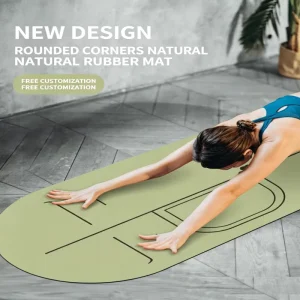Oval 5mm PU Yoga Mat with Arc Edge, Anti-Slip, Sweat-Absorbent, Stain-Resistant, 181cm