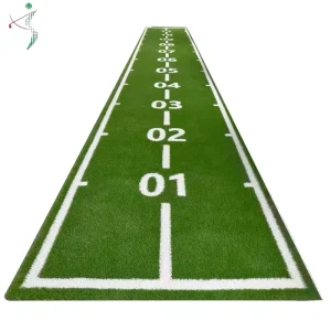 PE Artificial Grass Gym Flooring Mat with 20mm Running Sled Track
