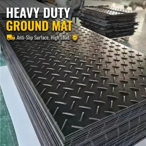 PE Material Ground Protection Mats 4’x8′ Customized HDPE Plastic Sheets Cutting Service Waterproof Lightweight for Construction