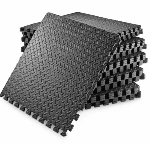 PE Rubber Interlocking Ground Protection Anti-Slip 1cm Thick Customizable Gym Floor Mat for Training Exercise