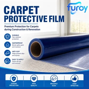 PE Soft Moisture-Proof High-Gloss Blow Molding Machine Grade Glass Protective Film Self-Adhesive Temporary Floor Covering Film