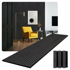 PET Felt and Wood Sound Proof Wall Panels Black Oak Akupanel Acoustic Panel Wooden Slat Acoustic Panel for Wall and Ceiling