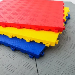 PP 100% Eco-Friendly Manual DIY Friendly SPC Click Lock Interlocking High Duty Plastic Car Garage Floor Tiles