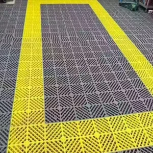PP Decking Car Wash Splicing Grid Grille Interlocking Garage Floor Tiles Anti Slip Removable Water Resistant