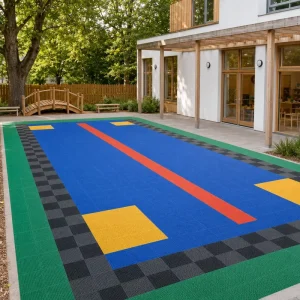 PP Interlocking Floor Tiles Waterproof Eco-Friendly Wear Resistant Outdoor Sports Flooring for Park Backyard Tennis Courts