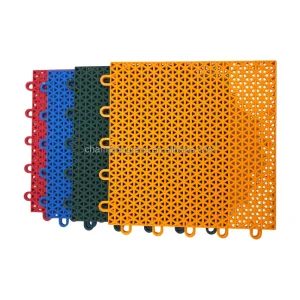 PP Interlocking Floor Tiles for Badminton and Volleyball Courts with Artificial Grass Surface