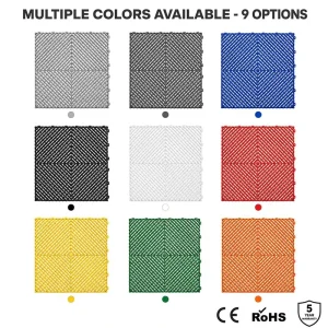 PP Interlocking Garage Floor Tiles 18mm Heavy-Duty Anti-Slip Drainage Plastic Flooring CE RoHS