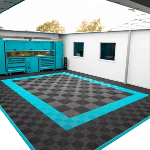 PP Interlocking Garage Floor Tiles 400*400*18mm Non-Slip Parquet Surface Vinyl Flooring for Car Parking