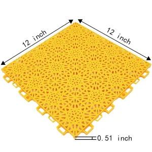 PP Interlocking Sport Court Tiles Outdoor Plastic Flooring 13mm Thick Shock Absorption Eco-Friendly for Pickleball