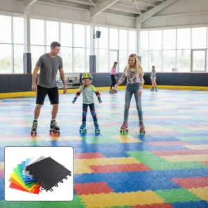 PP Interlocking Sports Floor Tiles for Land Hockey and Roller Skating