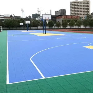 PP Interlocking Suspended Flooring Tiles, Anti-Slip Shockproof, for Indoor and Outdoor Basketball Courts and Playgrounds