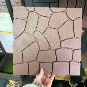 PP Plastic Floor Tile with Stone Grain, High-Pressure Resistant, Anti-Slip Outdoor Flooring Deck