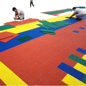 PP Plastic Interlocking Decking Tiles for Outdoor Basketball Courts and Kindergarten Sports Flooring