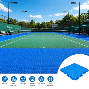 PP Sports Flooring Interlocking Floor Tiles for Badminton Volleyball Pickleball Gym and Playground