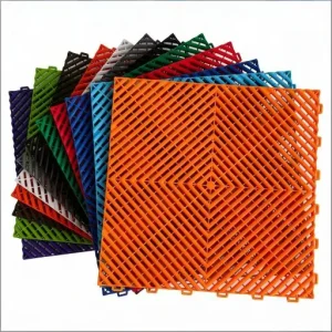 PP Wear-Resistant Anti-Slip Click-Installation Plastic Flooring Tiles for Portable Garage Workshop