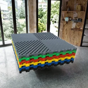 PP Wear-Resistant Anti-Slip Click-Lock Flooring Tiles for Portable Garages and Workshops, 3D