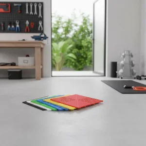 PP Wide-Plank Interlocking Vinyl Flooring Tiles, Fireproof, Waterproof, Anti-Slip, for Villas