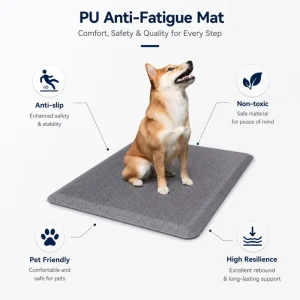 PU Pet Mat for Dogs & Cats Anti-Slip Waterproof Easy-Clean Floor Mat for Kitchen Bathroom & Crate