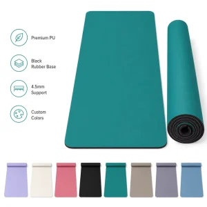 PU Rubber Fitness Exercise Mat 183x68cm 4.5mm Rectangular High-Grip Non-Slip Hot Yoga Pilates Mat Supplier