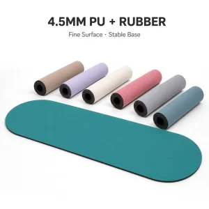 PU Rubber Fitness Exercise Pad 183x68cm 4.5mm Capsule Shape Balanced Rebound Joint Support Yoga Mat Laser-Engraved Logo