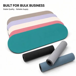 PU Rubber Fitness Mat 183x68cm 4.5mm Capsule Shape Rounded Ends High Grip for Yoga Pilates Supplier
