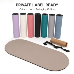 PU Rubber Hot Yoga Mat 183x68cm 4.5mm Capsule Shape Rounded Ends Sweat Absorbent High Grip Manufacturer