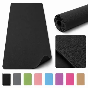 PU Rubber Hot Yoga Mat with Sweat-Absorbent Grip Surface for Pilates and Fitness Training