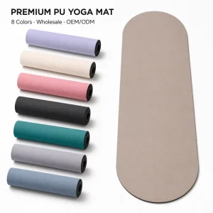 PU Rubber Pilates Exercise Mat 72×27 Inch 4.5mm Capsule Shape Rounded Ends Anti Slip for Hot Yoga Custom Logo Bulk Supplier