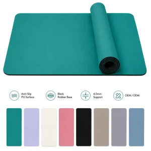 PU Rubber Pilates Workout Mat 183x68cm 4.5mm Rectangular Non-Slip Sweat-Grip Hot Yoga Exercise Mat