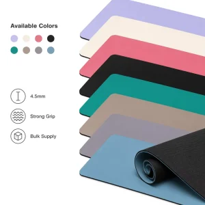 PU Rubber Training Exercise Mat 183x68cm 4.5mm Rectangular Non Slip Moisture Absorbing Yoga Pilates Mat Custom Logo