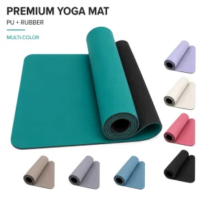 PU Rubber Yoga Fitness Mat 72×27 Inch 4.5mm Rectangular Sweat Absorbent High Grip Pilates Exercise Mat Custom Logo