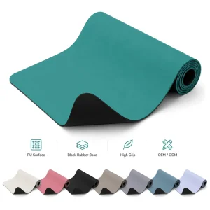 PU Rubber Yoga Mat 183x68cm 4.5mm Semi-Circular One Rounded End Anti-Slip Pilates Fitness Mat OEM