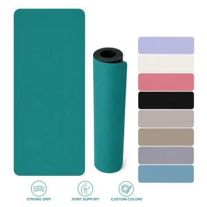 PU Rubber Yoga Studio Mat 183x68x0.45cm Rectangular High Traction Sweat Absorbent Pilates Exercise Mat Custom Logo OEM