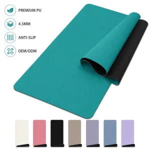 PU Rubber Yoga Workout Mat 183x68x0.45cm Rectangular High-Grip Non-Slip Pilates Fitness Mat Manufacturer