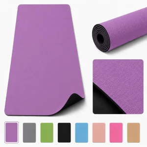 PU Yoga Mat with Anti-Sweat Surface for Daily Yoga, Pilates, Stretching and Gym Training