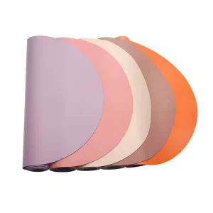 PU and Natural Rubber Yoga Mat, Anti-Slip Oval Arched Design