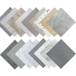 PVC Anti-Slip Laminated Flooring 60x60cm Marble Design Peel-and-Stick Installation for Living Room and Patio