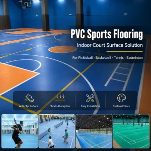 PVC Badminton Court Flooring Outdoor Gymnasium Event Competition Mat Carpet for Playground and Volleyball Sports