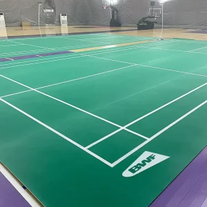 PVC Badminton Mat Court Indoor Floor Factory Direct BWF Approved Badminton Carpet Roll Up Vinyl Sports Flooring Mat