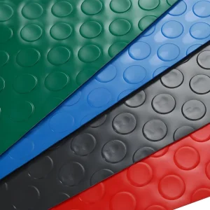 PVC Coin Rubber Floor Mat Wear Resistant Roll Rubber Flooring Sheet for Workshop and Automotive Featuring a Coin Design