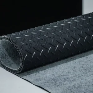 PVC Coin Vinyl Flooring Mats and Rolls 2mm Adhesive Non Slip Round Studs for Gym Workshop and Parking